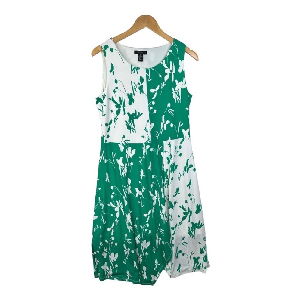 NWT‎ Alfani Asymmetrical Colorblocked Dress Green Bicolor Palette Size 6